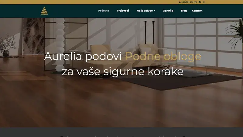 Aurelia floors - Web development Novi Sad - work example
