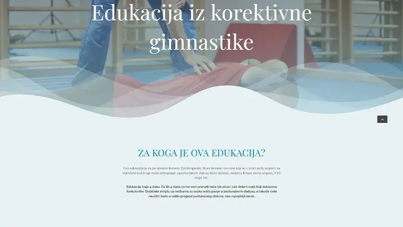 Corrective gymnastics - Web development Novi Sad - work example
